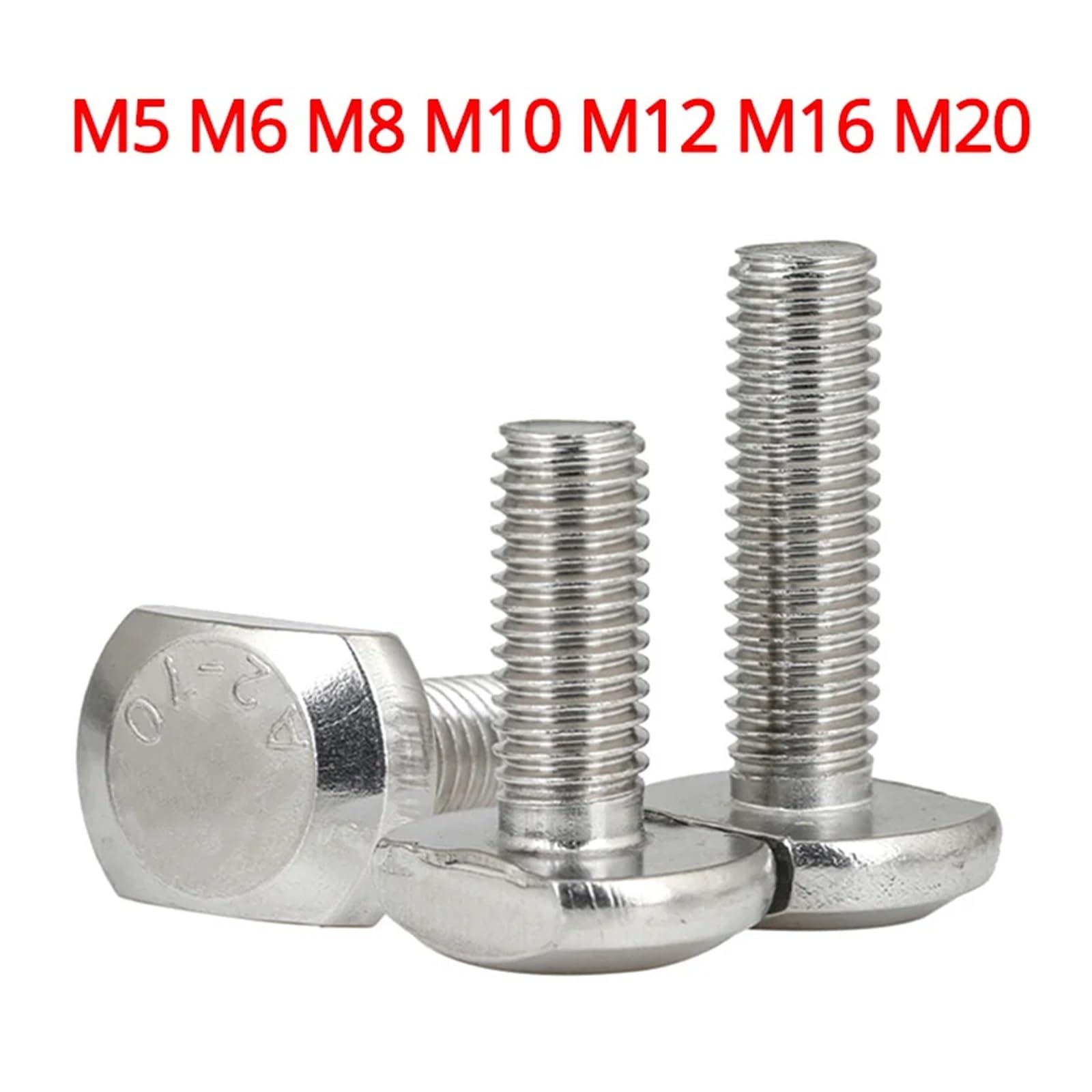 Śruba T ze stali nierdzewnej, 10 szt. Śruby z rowkiem T M8 mm, stal nierdzewna 304 GB37(M8*40mm)