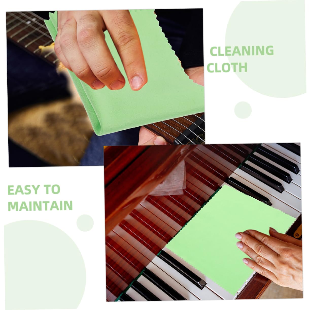 Toddmomy Musical Instrument Diy Polishing Tool 6pcs Cleaning Cloths for Guitar Violin Piano Clarinet Trumpet Sax