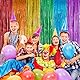 OFFCUP Lametta Vorhang, 2pcs Metallische Glitzervorhang Fringe, Tinsel Folie Vorhang Lametta Vorhänge Glitzer Vorhang Folie Hintergrund Folien Fransen Vorhänge für Geburtstag Party