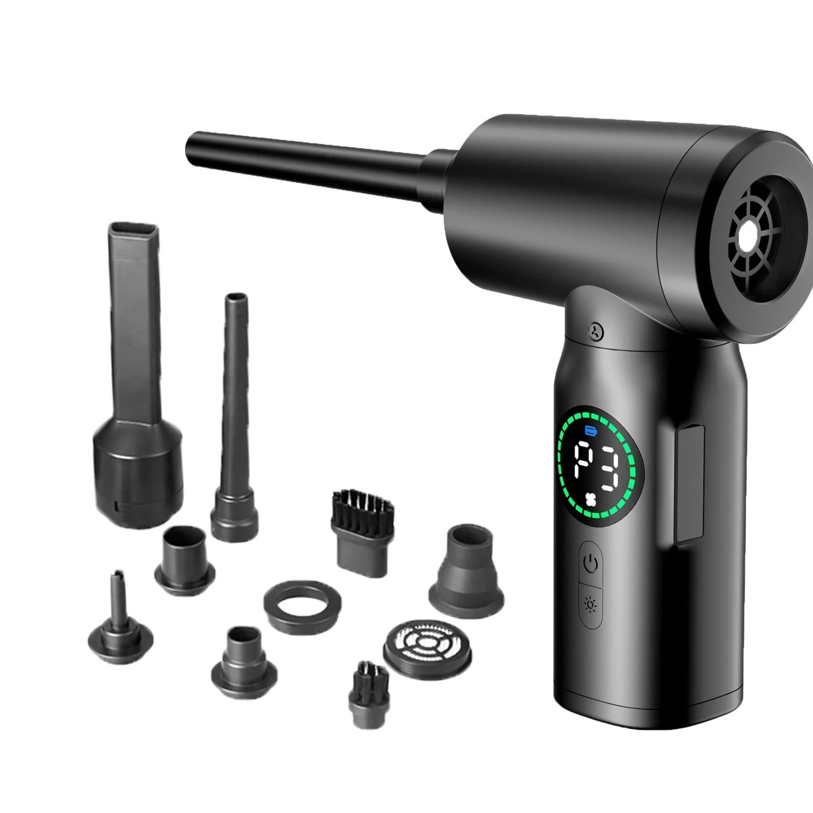 6000mAh Portable Compressed Air Duster 2 in 1 Blower & Vacuum Cleaner Cordless for Keyboard Computer Cleaning