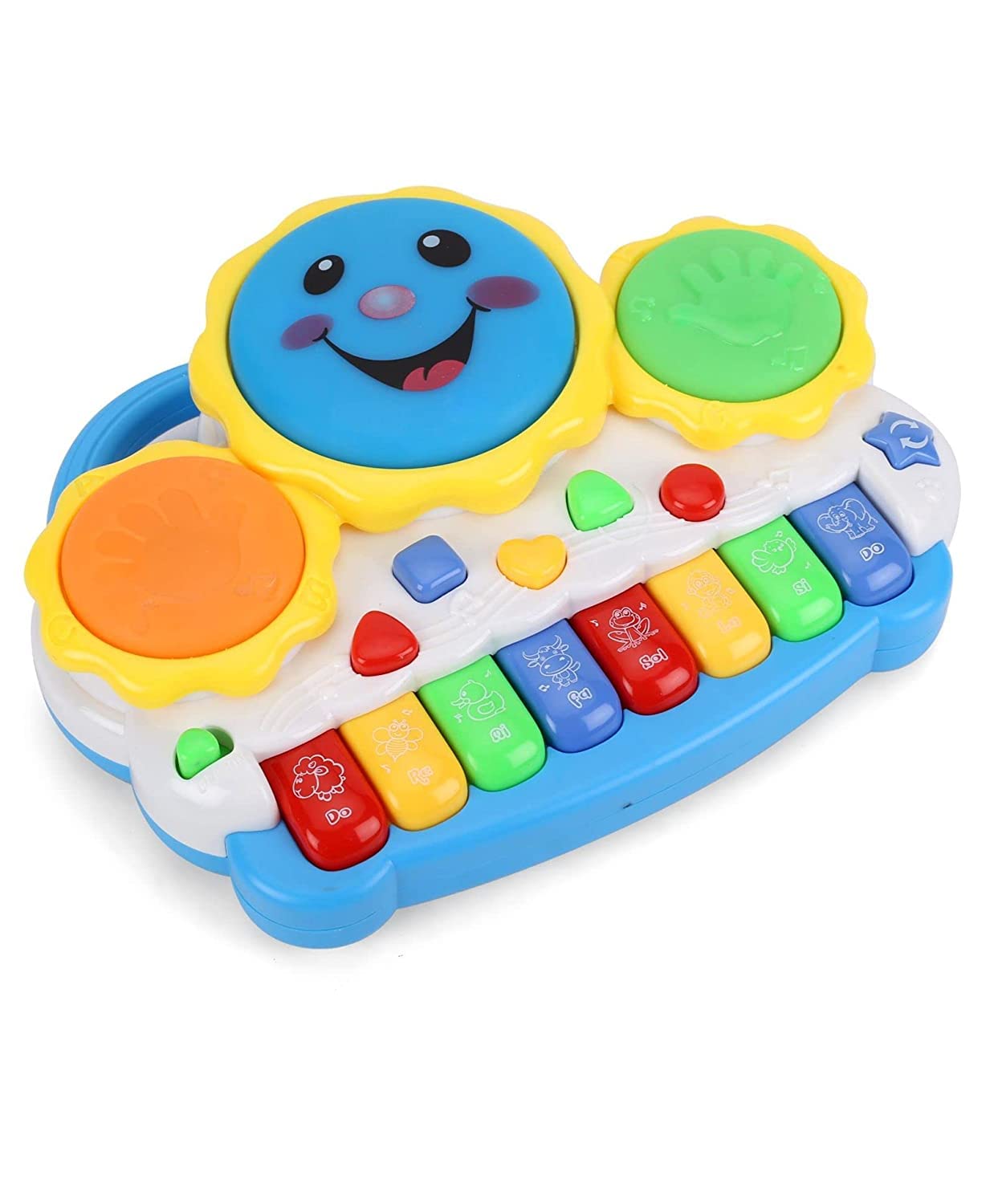MANAKI ENTERPRISE Drum Keyboard Musical Plastic Toys with Flashing Lights - Animal Sounds and Songs, Multi Color (B0BGQ1Z9LY) Amazon Price History, Amazon Price Tracker
