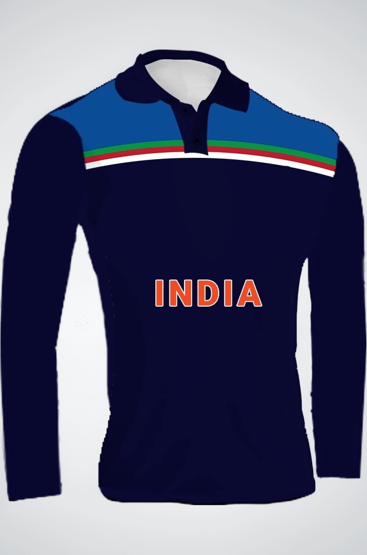 India Team Jersey 2021 Full Sleeve t20 World Cup ODI for Men with Team Name Name and Number Printed | Cricket Sports Jersey | Cricket Jersey with My Name Official DOdr1008-C901190-C-WH