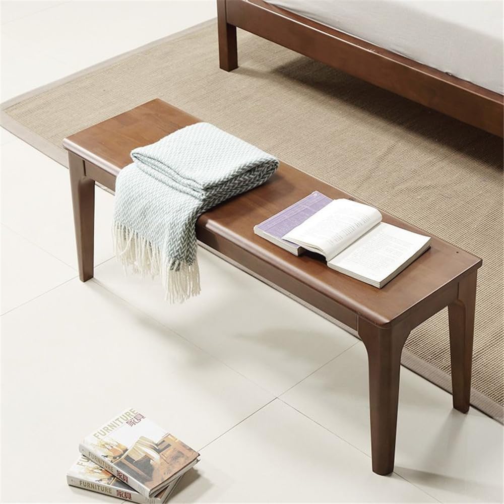 Wood Galaxy Mid-Century Modern Bench Chair for Dining Table Bedroom Living Room, Solid Wood Two Seater Bench for Home Office Entrance, Hallway, Indoor Outdoor (100 x 35 x 45-cm)