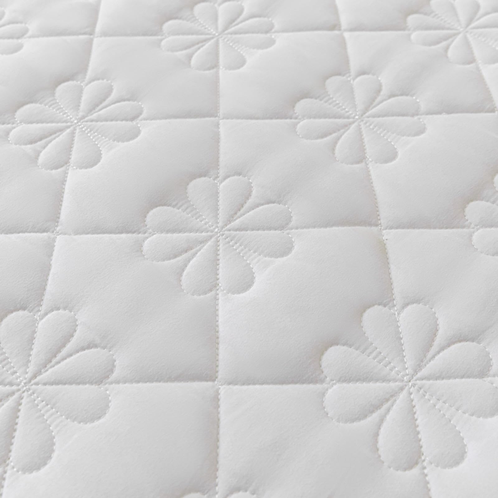 Coprimaterasso trapuntato, con angoli, per letti singoli/matrimoniali/king size, lavabile e spesso, design con cerniera, B160 x 200+25 cm