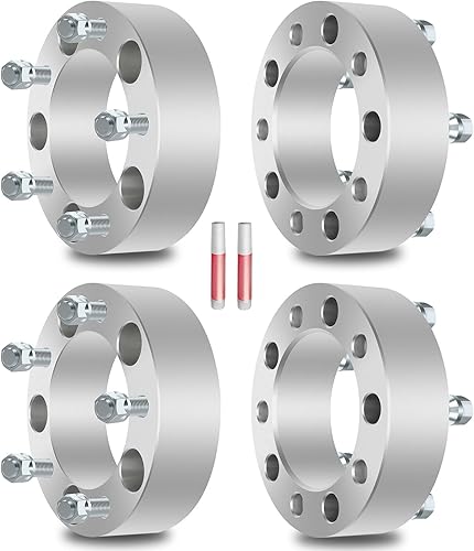 ECCPP 4 separadores de rueda de 2 pulgadas, 1.969in, 5 x 5.5 a 5 x 5.5 pulgadas, 0.197 x 5.500in a 0.197 x 5.500in con pernos de 12 pulgadas de