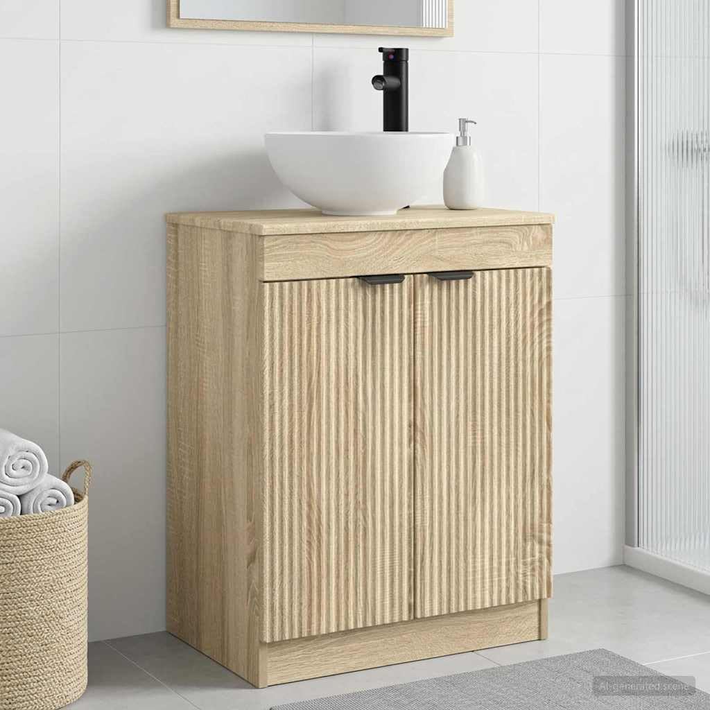 vidaXL Badkamermeubel met Wasbak Sonoma Eiken 54 x 35 x 83 cm