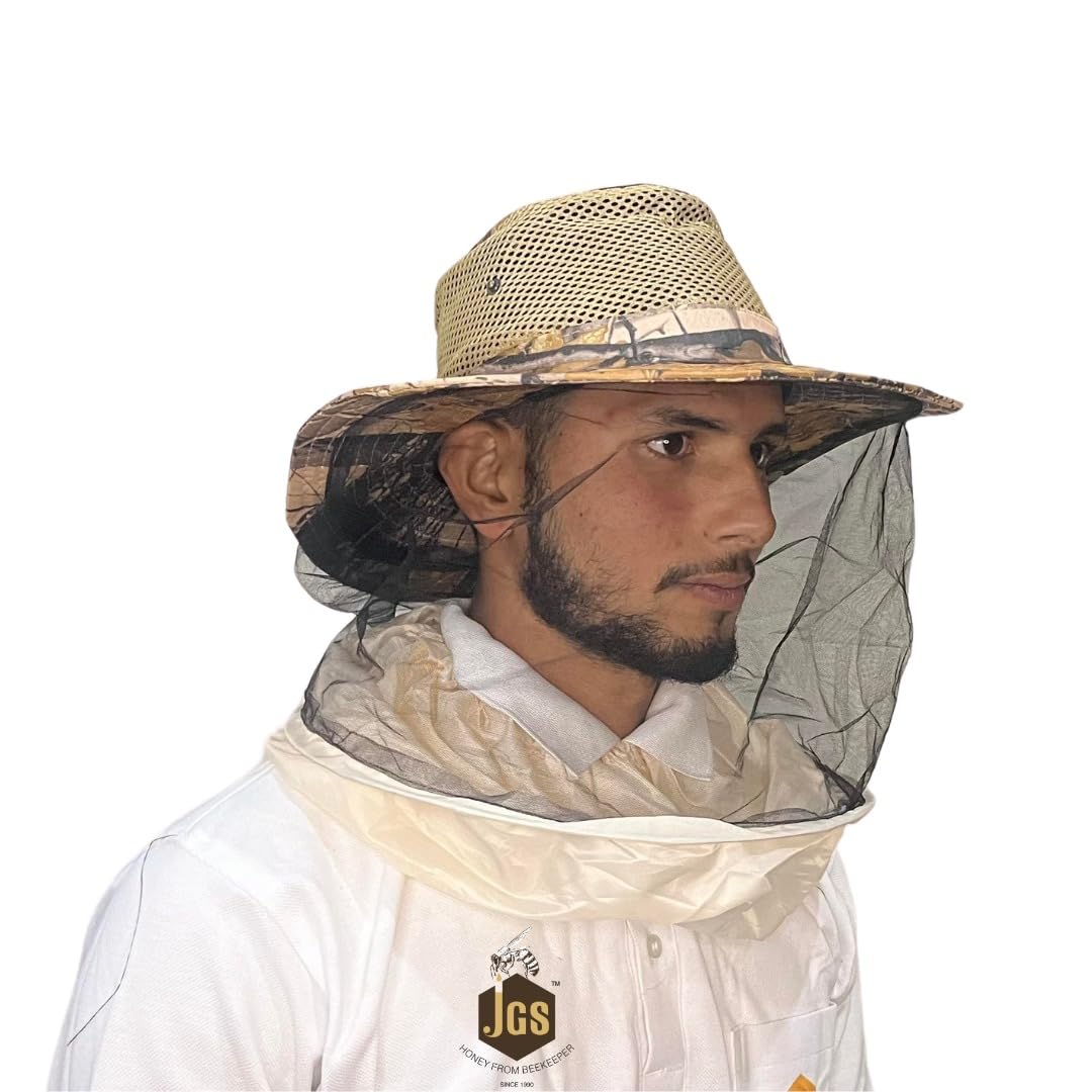 JGS Bee Cap Honeybee Cap | Bee Veil for Protection of Face from Honey Bee Sting | Sting Protection for Neck and Face (Hat Type) - Image 5 thumbnail