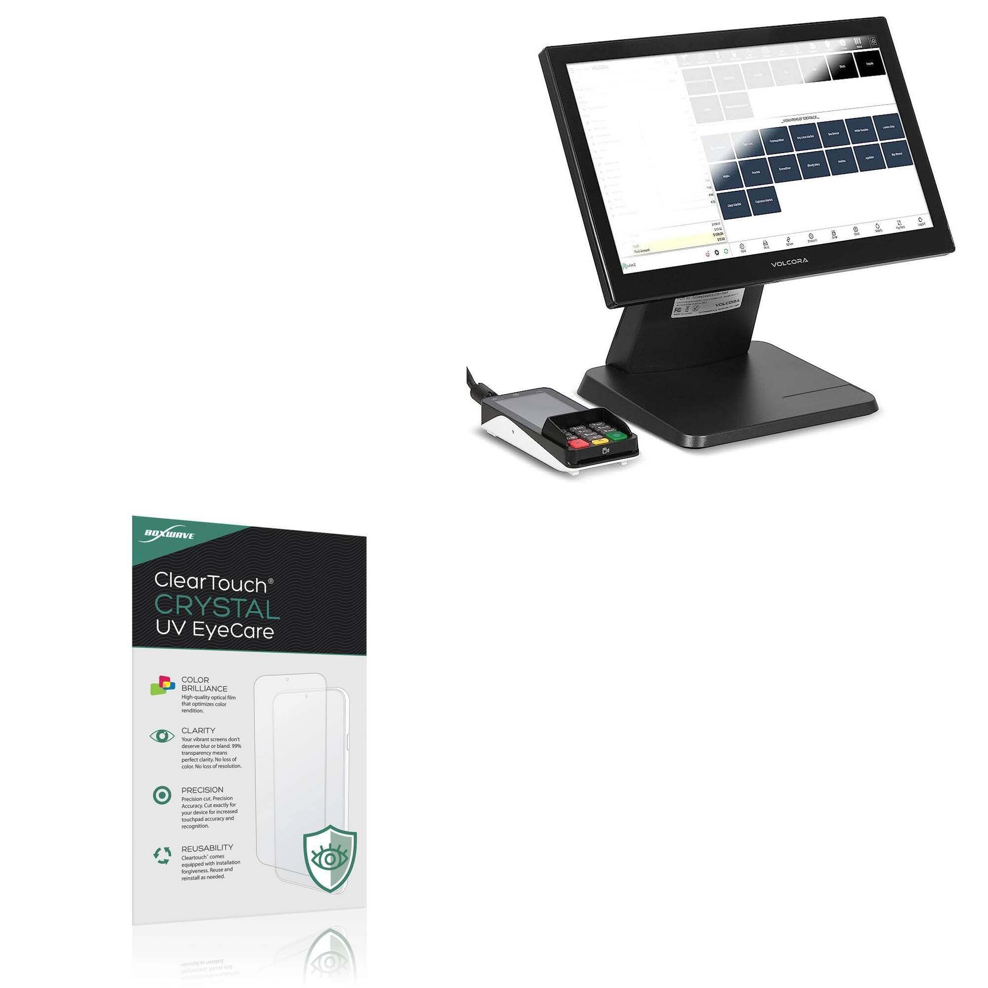 BoxWave Screen Protector Compatible With Volcora POS System (15.6 in) - ClearTouch Crystal Anti-UV EyeCare (2-Pack), Filters out Harmful Blue Light Reduce Fatigue