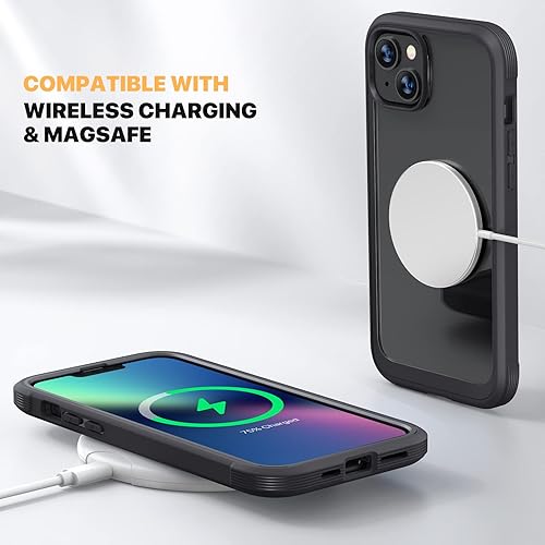 Miniatura 5 de Diaclara - Funda diseñada para iPhone 13, carcasa resistente de cuerpo completo con protector de pantalla integrado sensible al tacto, antiarañazos,