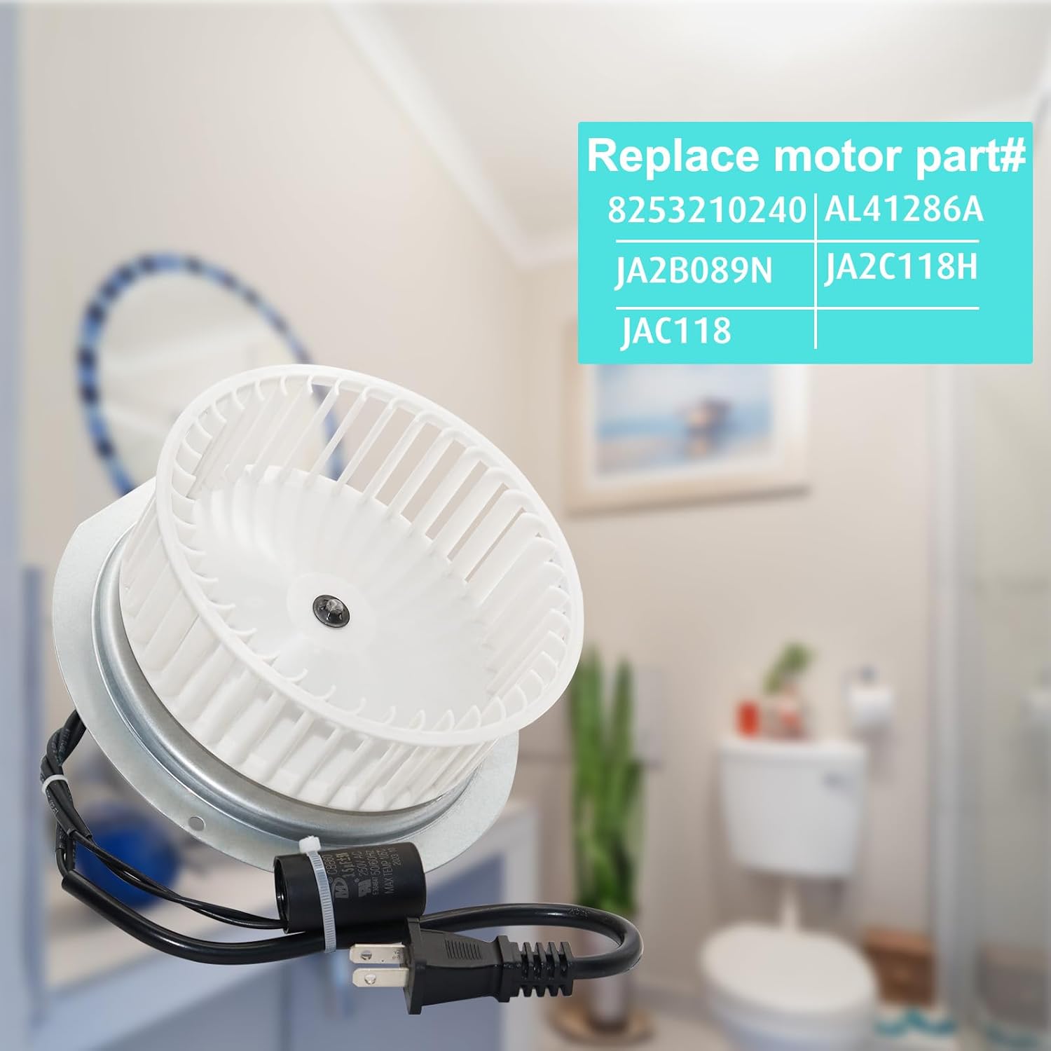 0695B000 Motor Assembly for NuTone QT80 Series Fans, 0695B000 Bathroom Fan Motor Replacement for NuTone QT80B QT-80-B QT-80N JA2B089N QT80NB