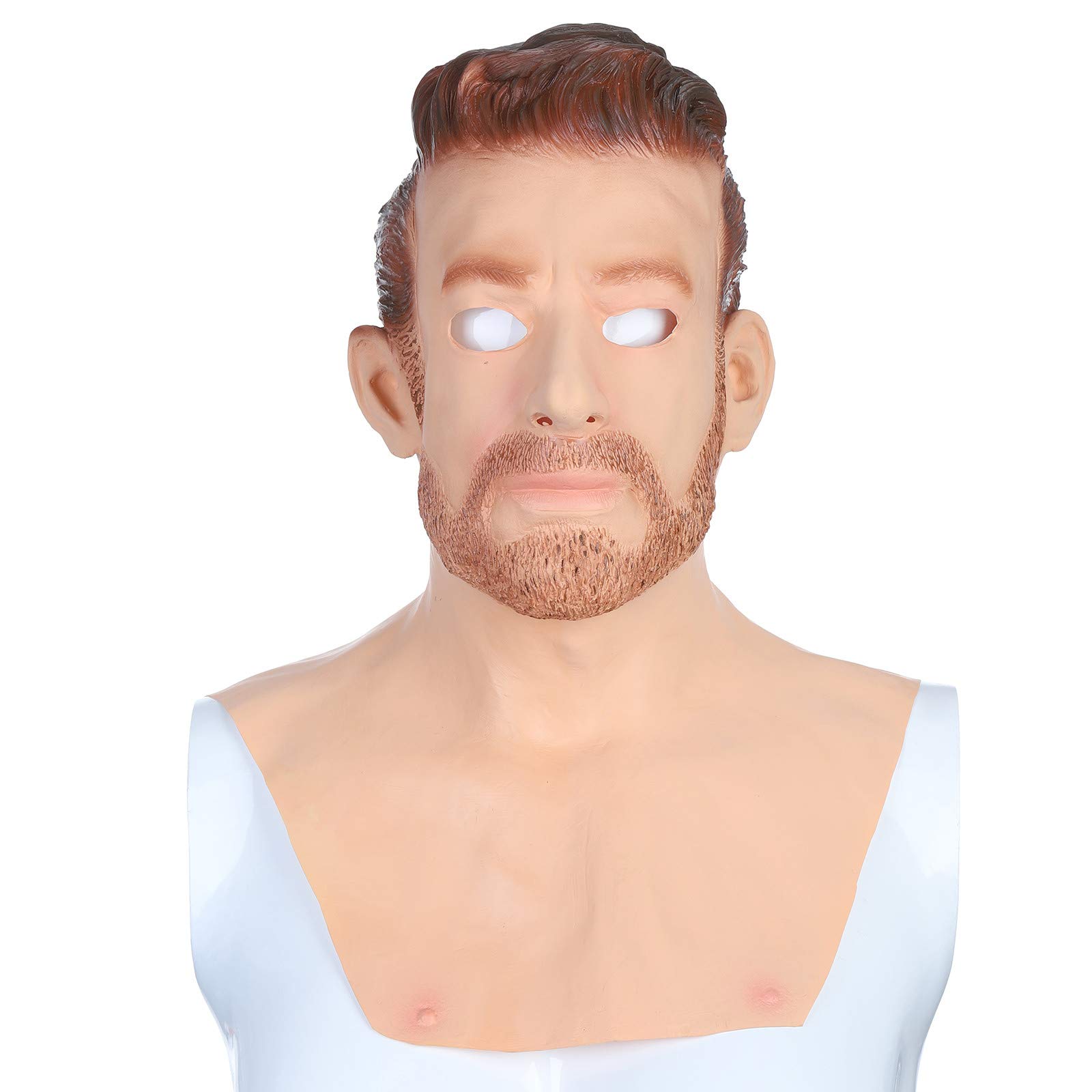 Cokbyavla Silicone Head Mask Realistic Old Man Face Mask Cosplay Halloween, Mascara Realiste Terror Old Lady Costume For Women Adult Face Full Realistic
