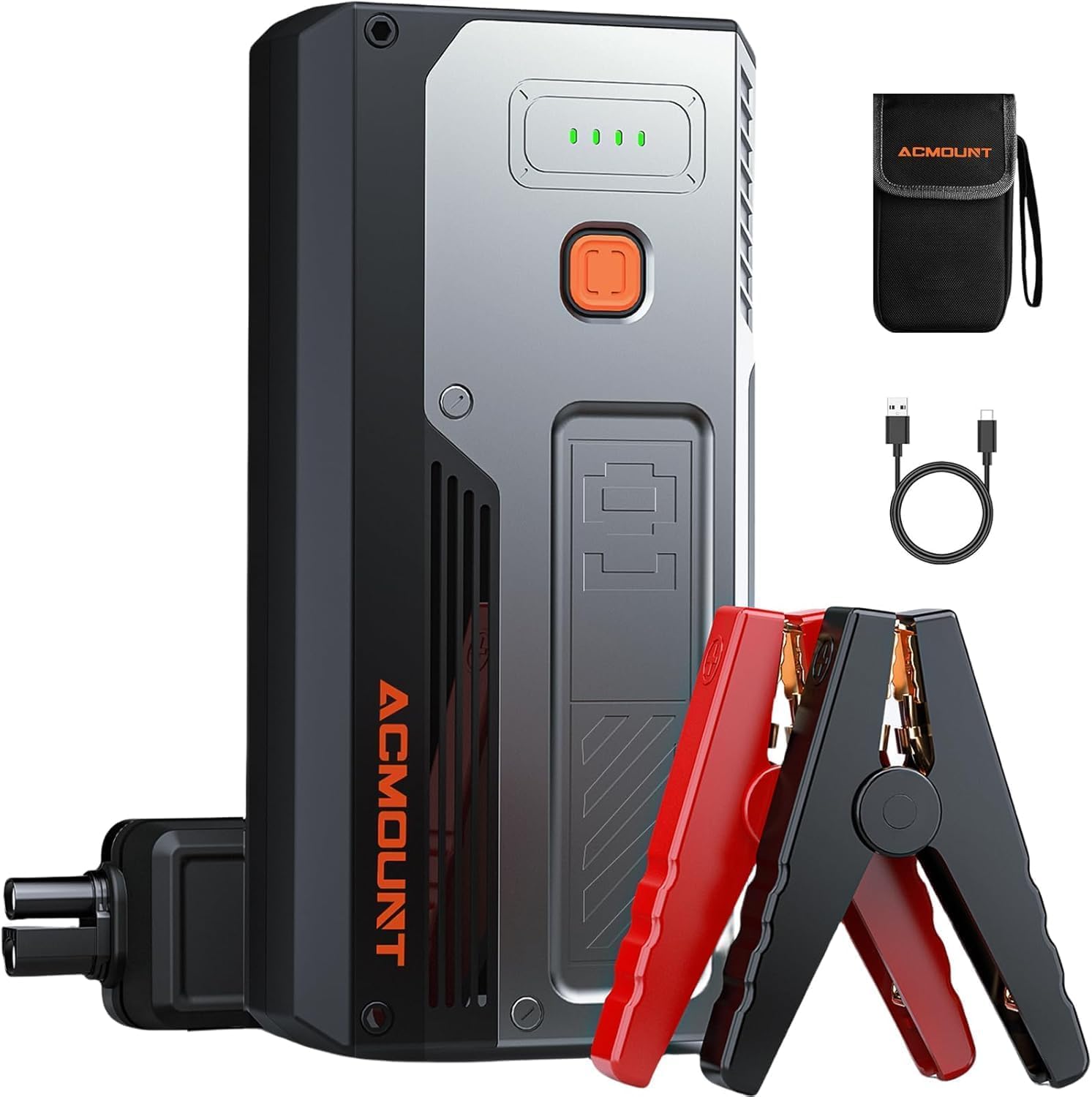 Démarreur Voiture Portable 12V 4500A - 12800mAh - Pour Essence 8L Diesel 6L - Multifonction