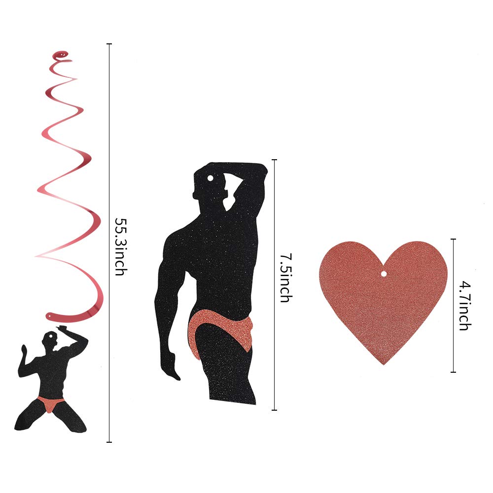 Bachelorette Party Decorations Supplies Rose Gold Men Dancer with