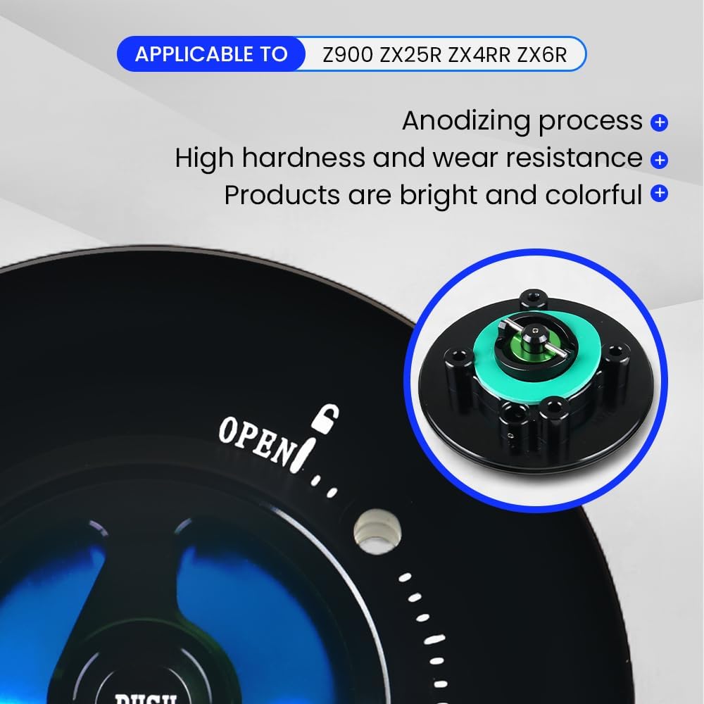 Motorcycle Modified CNC Fuel Tank CapsFor KAWASAKI Ninaj650.500.400/Z900.SE Z650 Z500 Z400 ZX4RR ZX25R ZX6R Versys1000 (Green)