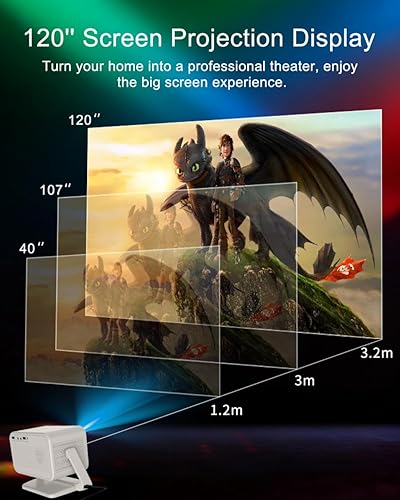 Miniatura 6 de 1800 lúmenes ANSIenfoque automático Proyector Bluetooth WiFi 5G actualizado 2025, 4K compatible con Native 1080P Full HD Smart Proyector con sonido