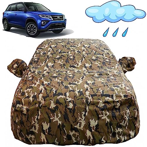Image of Autofact Waterproof Car Body Cover Compatible with Toyota Urban Cruiser with Mirror Pockets (Camouflage Design).
