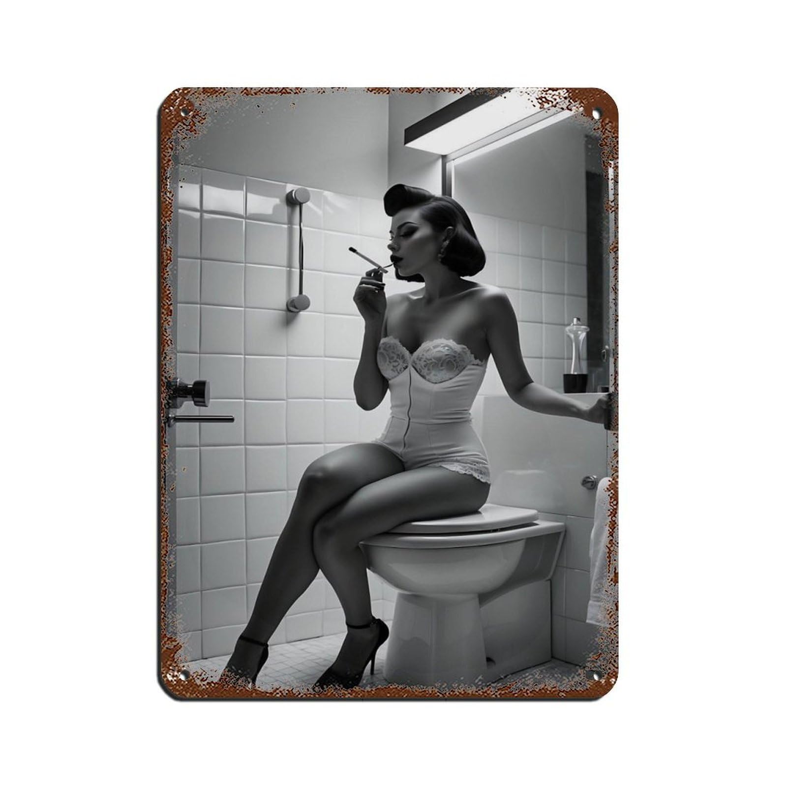 Vintage Glamour Elegant Woman Tin Sign Vintage Metal Pub Club Cafe Bar Home Wall Art Decoration Poster Retro 12x16inch(30x40cm)