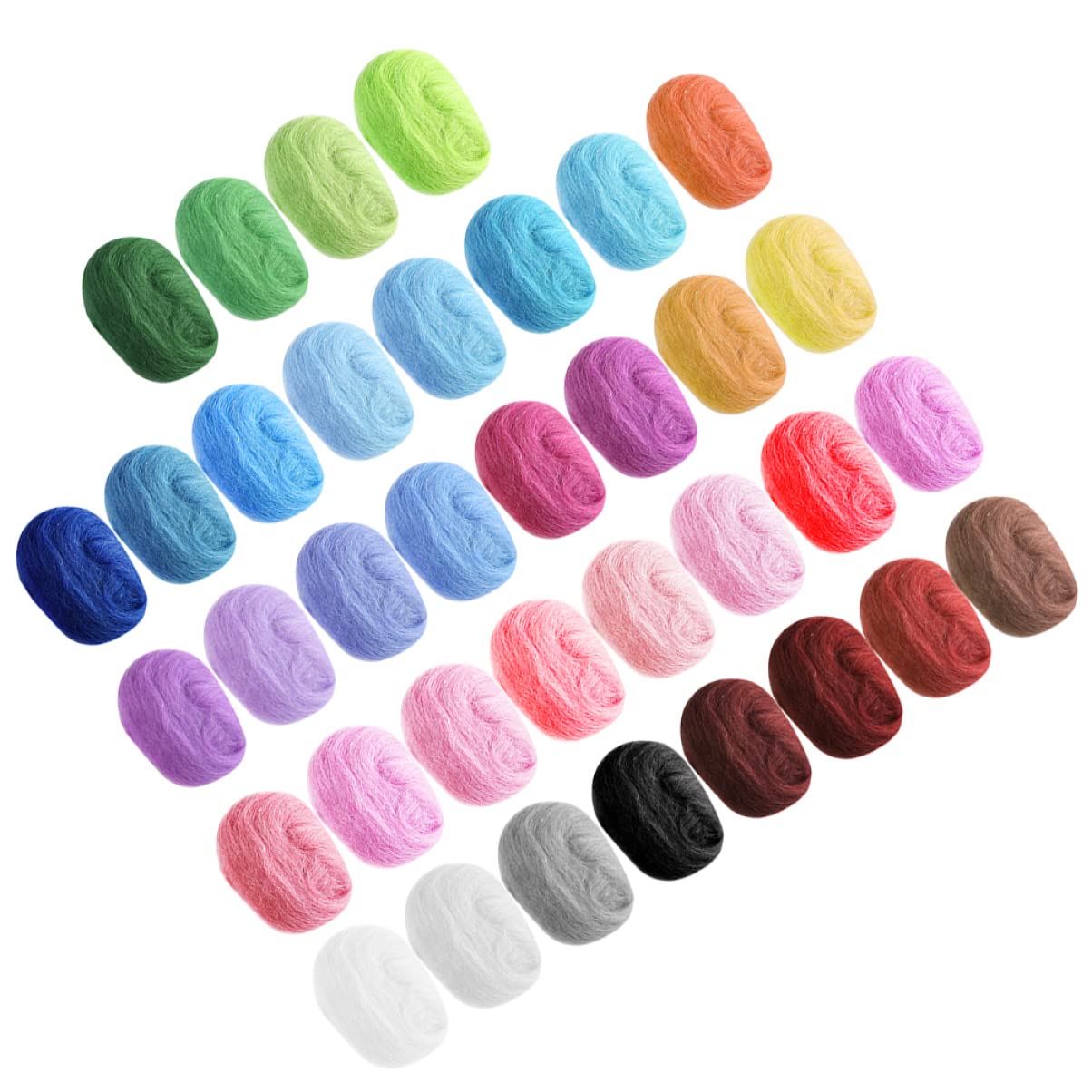 Housoutil Needle Felting Tools 36 Wool Yarn Roving Felting Fiber Fleece Pack DIY Craft Kit Jewelry Making Wall Hanging Projects Random