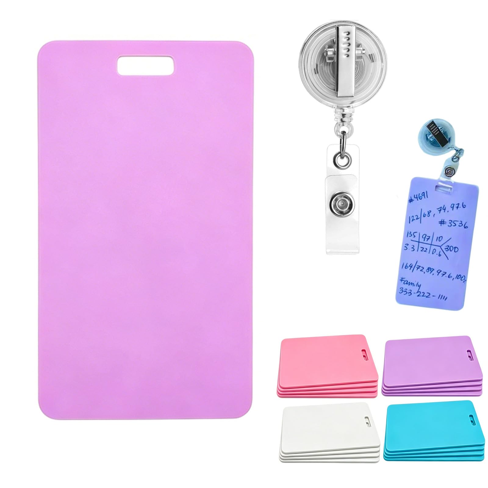 Erasable Badge Sticky Notes, 2026 New Reusable Silicone Vertical Horizontal Badge Buddy, Portable Erasable Badges Notes, Dual-Side Writable, Fade-Proof & No Blur for Nurse Doctor Healthcare (A-1)