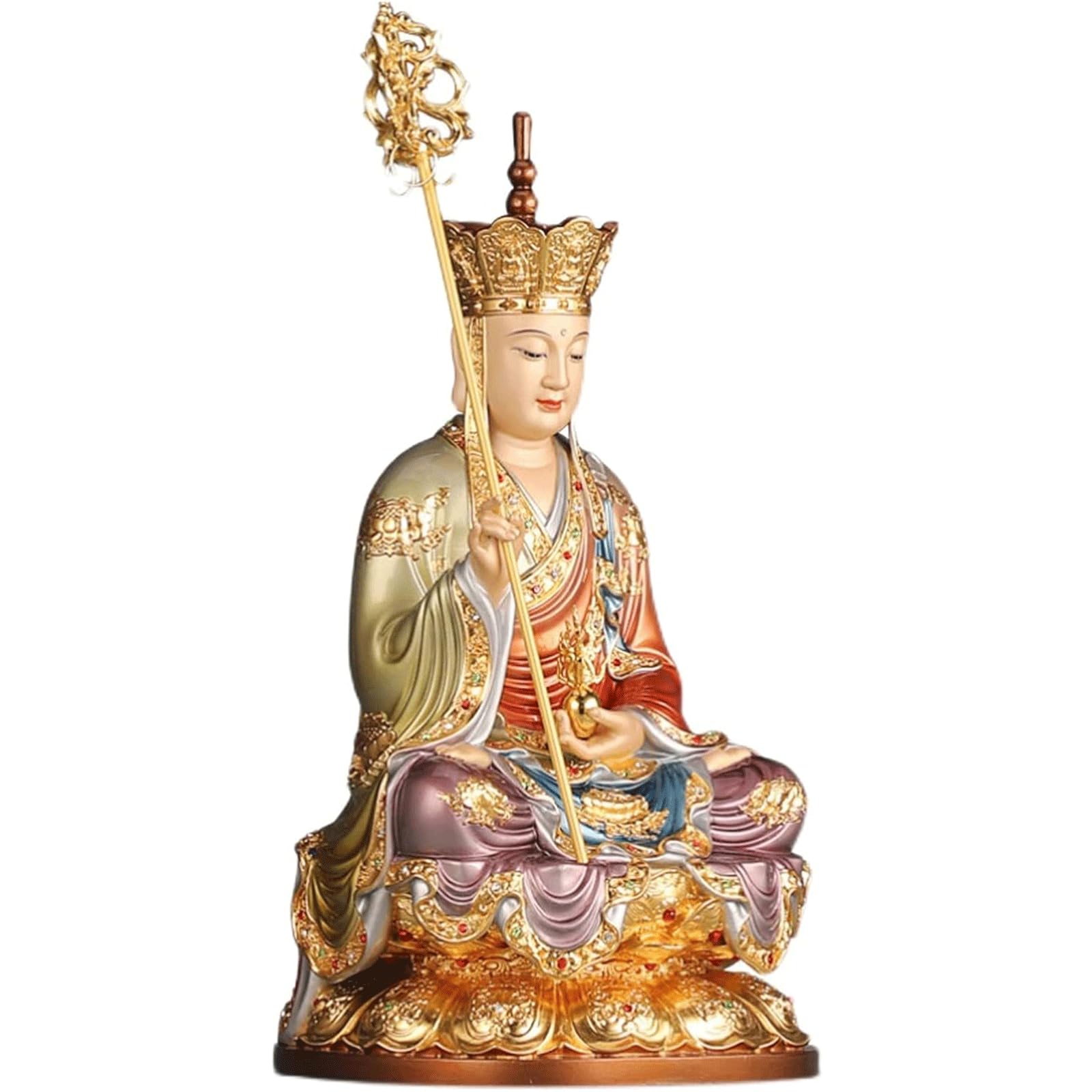 Estatua de Buda Ksitigarbha para decoración Zen, Estatua de Buda de Cobre, Adorno Artesanal, Escultura
