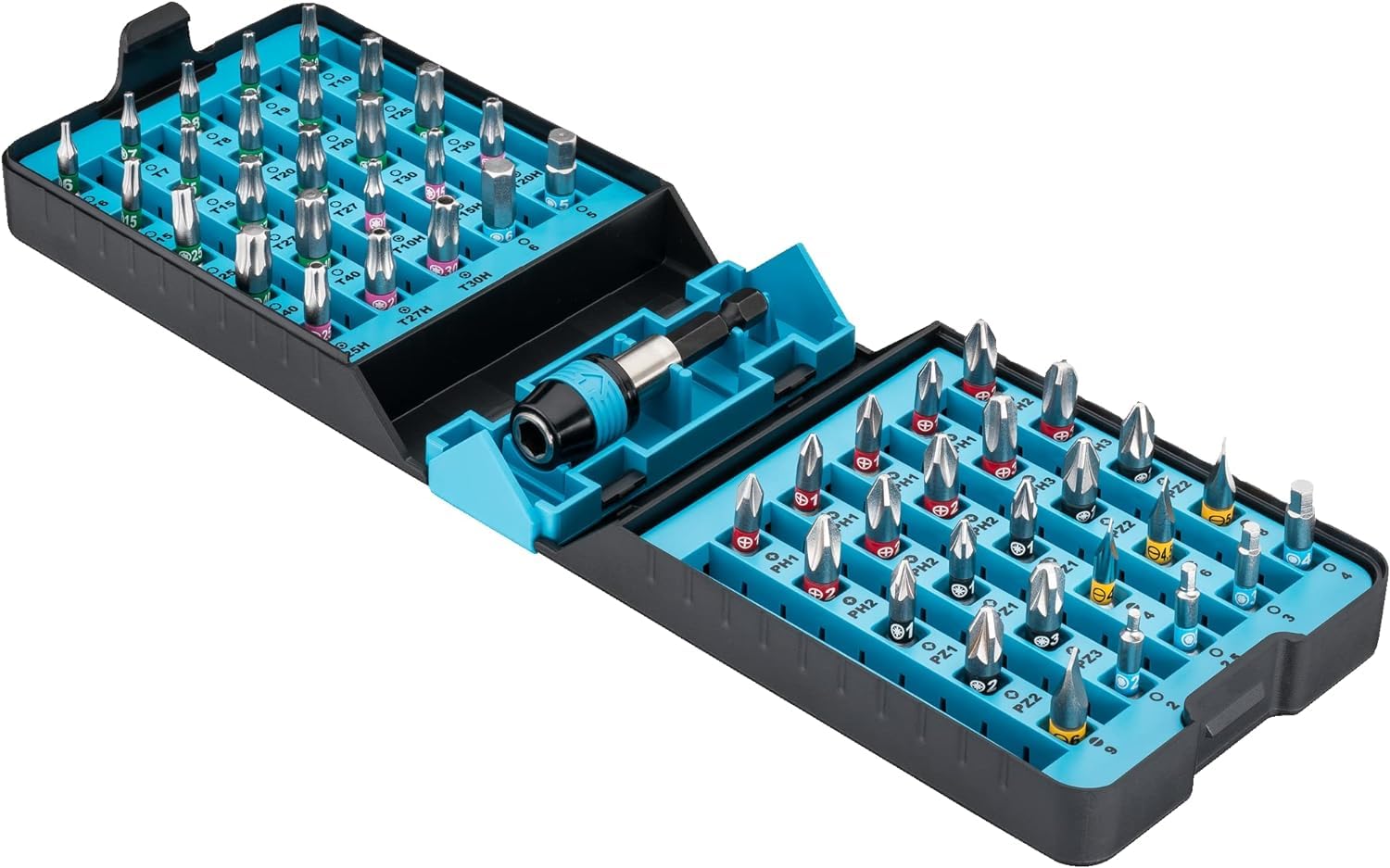 HAZET BitE-Box 2240N/51 I Juego de puntas de destornillador, Accionamiento: Pozidriv, hexagonal 6.3 (1/4 pulgada), Phillips, Tamper Resistant TORX, hexagonal interior, ranurado, TORX interior