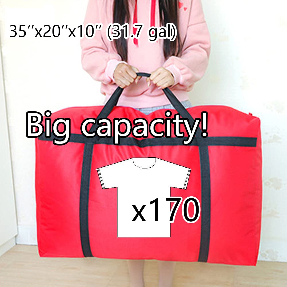 3 robuste Aufbewahrungstaschen mit starkem Griff, Reisetasche, Kleidertaschen für Umzug, Reisen, Camping, Festival-Dekorationen, schwarz, 120L, Einfarbig