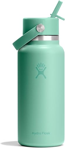 Miniatura 36 de Hydro Flask Botella de agua – Acero inoxidable aislado – Tapa flexible con popote de boca ancha, antiderrames, a prueba de fugas y recargable en 32