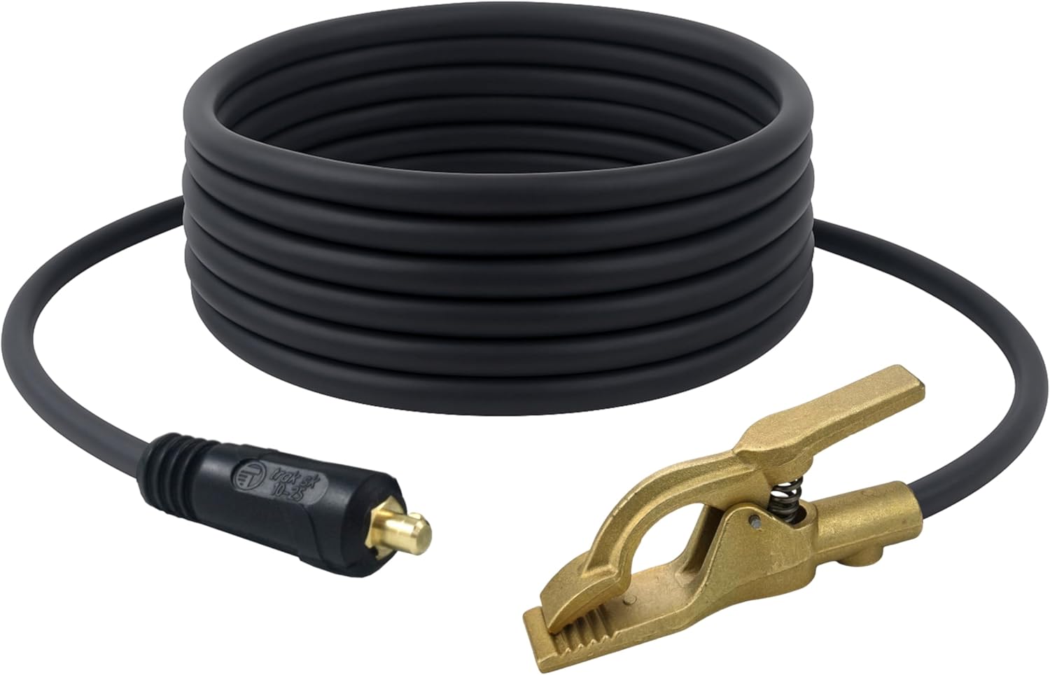 SÜA - 200 Amp Welding Ground Clamp Lead Assembly - Terminal Lug Connector - #2 AWG 100% Copper Cable (25 FEET)