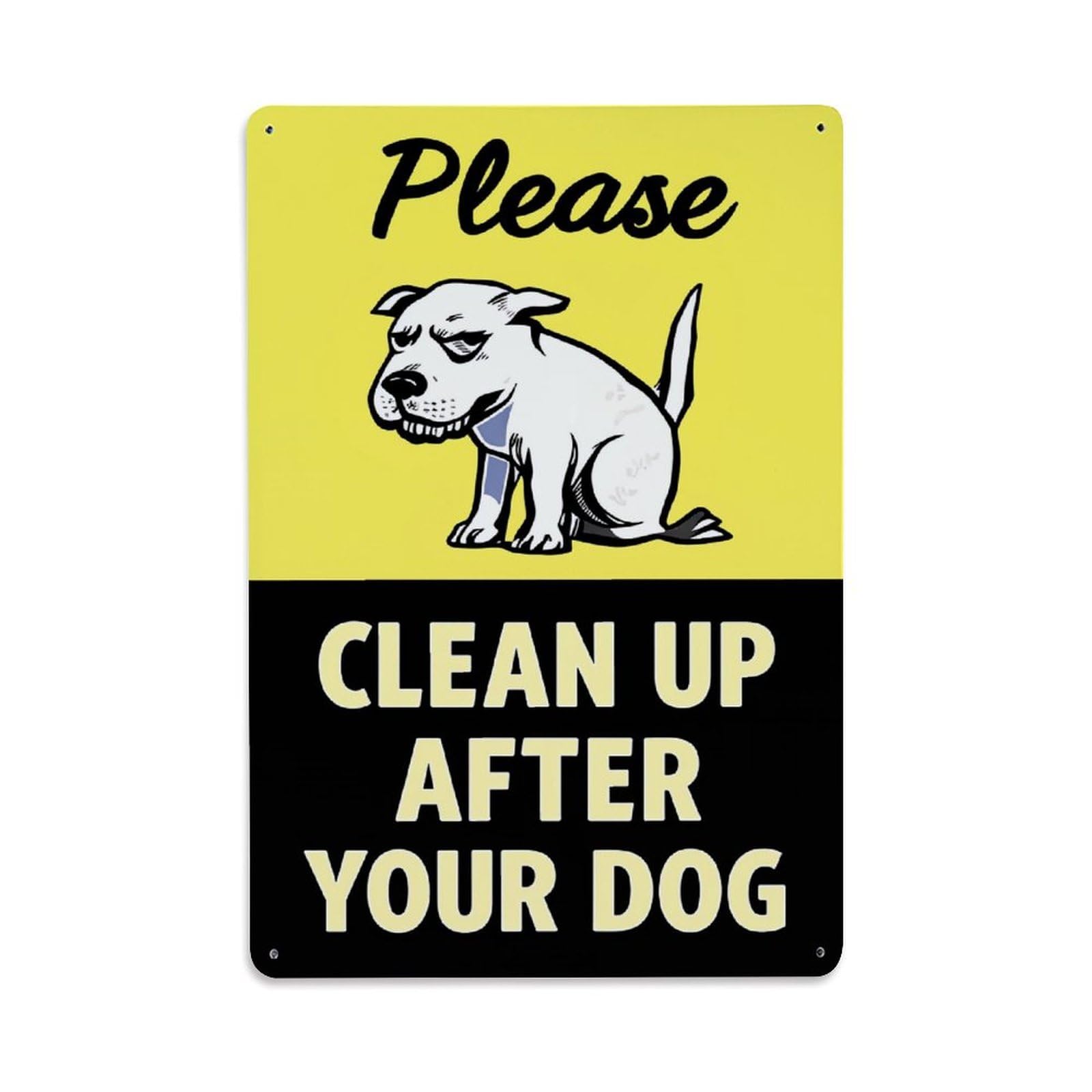 Enderetf Vintage Please Clean Up After Your Dog Tin Sign Metal Poster, Home Bar Garage Man Cave Cafe Indoor & Outdoor Wall Decoration 8X12inches
