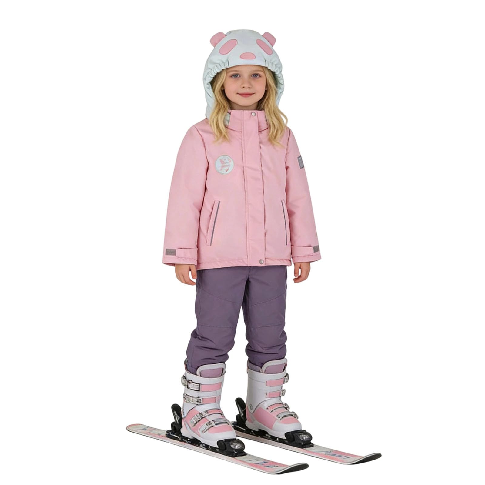 Bonito mono de panda con chaqueta para niños – Ropa de juegos de invierno al aire libre a prueba de viento forrada de forro polar cómodo para el día a día para el colegio de invierno