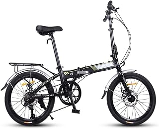 GJZM Folding Bike Adults Women Light Weight Foldable Bicycle 20 Inch 7 Speed Mini Bikes Reinforced Frame Commuter Bike Aluminum Frame Orange-Black