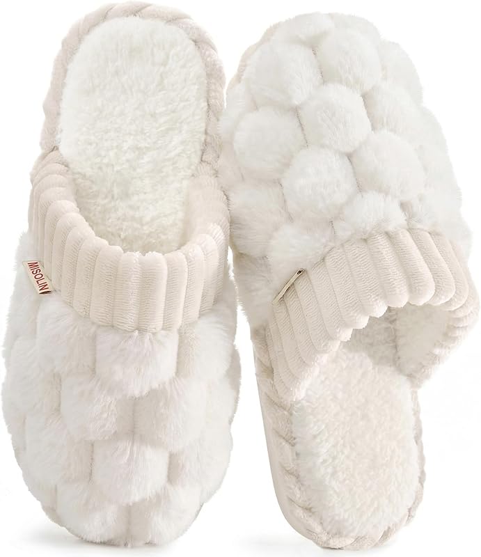 Misolin Pantofole Donna Invernali Pelose