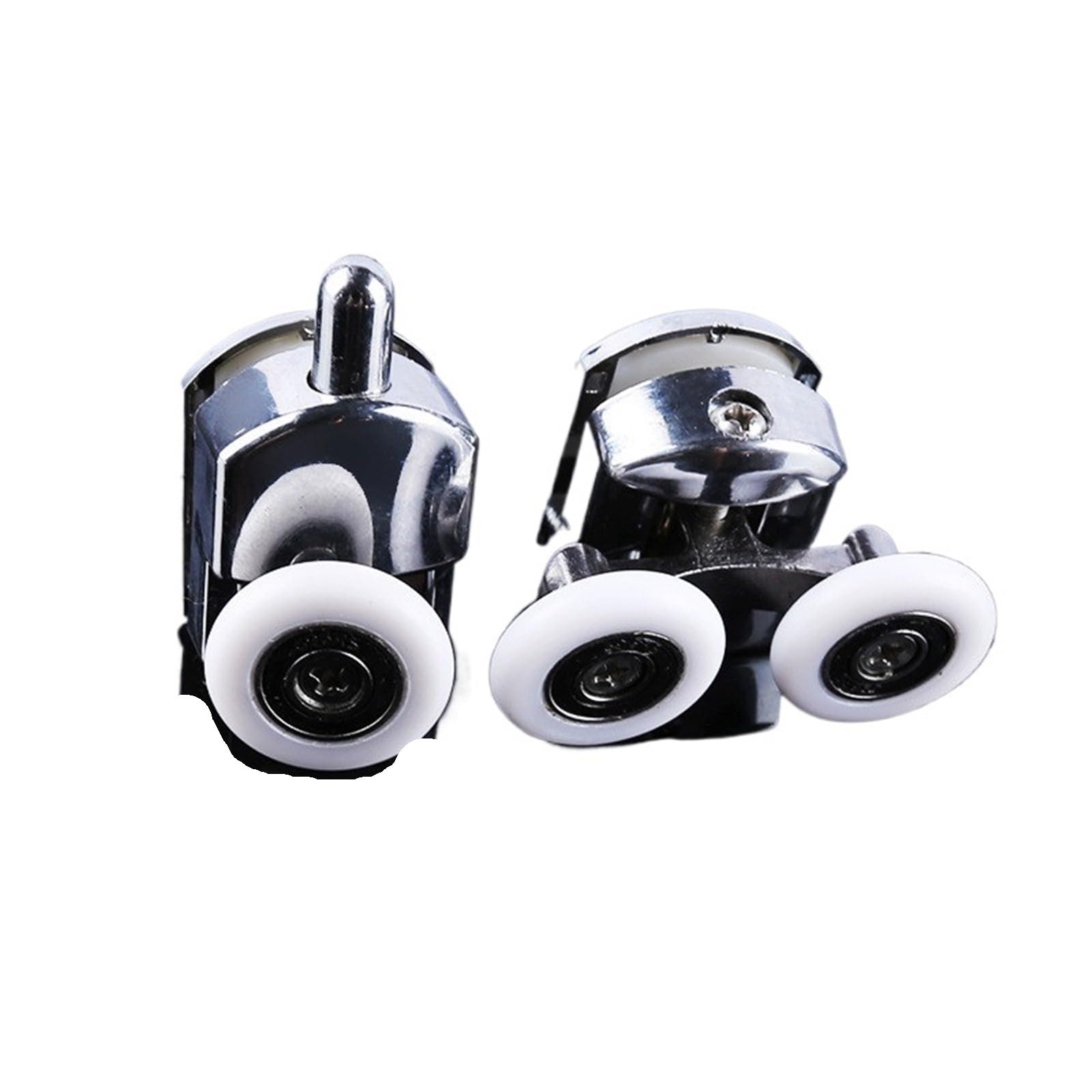 Sliding Door Rollers 23mm/25mm/27mm Shower Door Rollers Zinc Alloy Double-Wheel Sliding Roller Bearing Wheel Runners Replacement(1-Upper 1-Down,27mm)