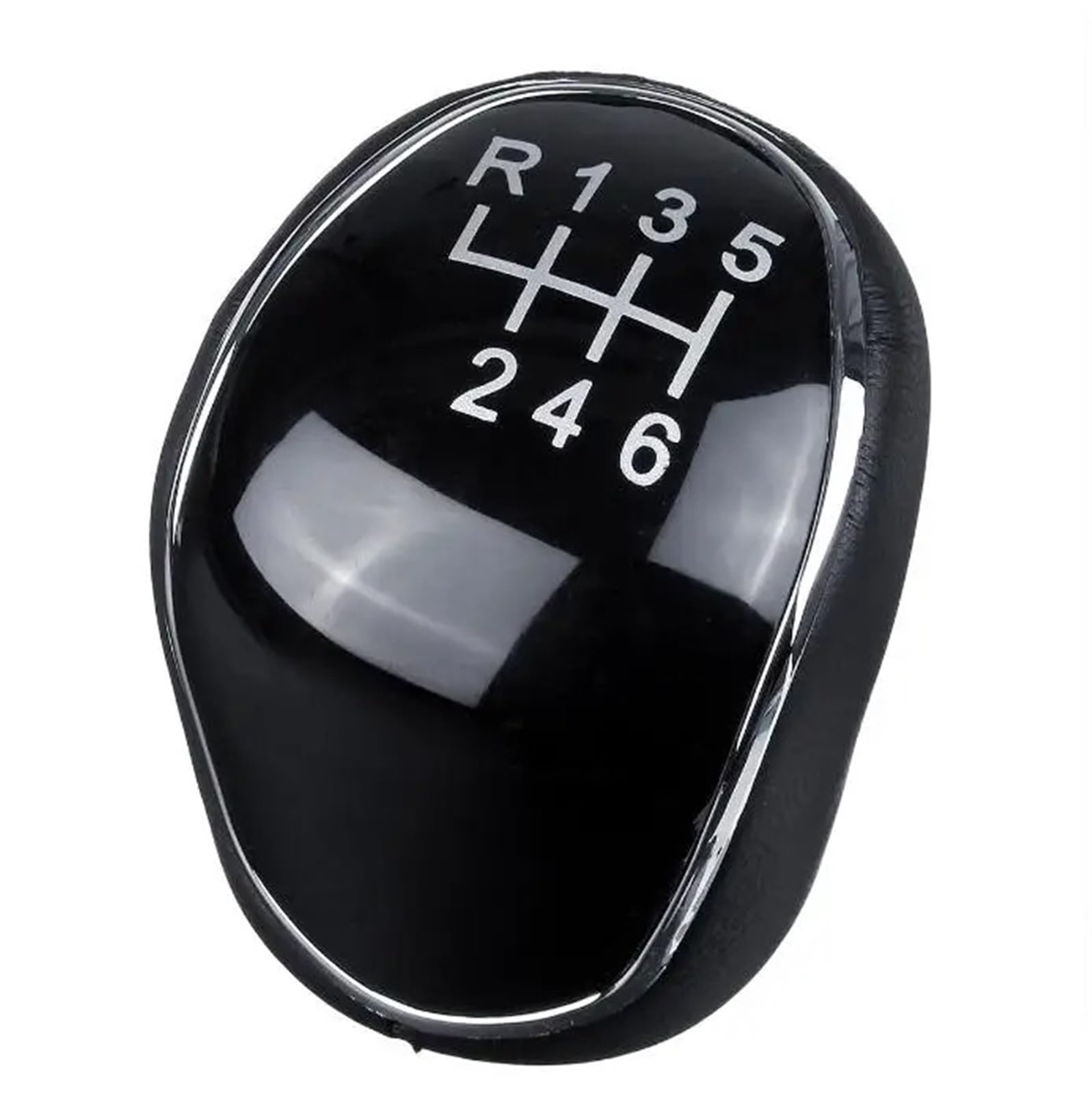 DWTNMEX Gear Shift Knob for Mondeo IV for Focus for MK2 for MK3 C-MAX for Kuga 5/6 Speed Gear Stick Knob Head Lever Leather Car Adapter(6speed)