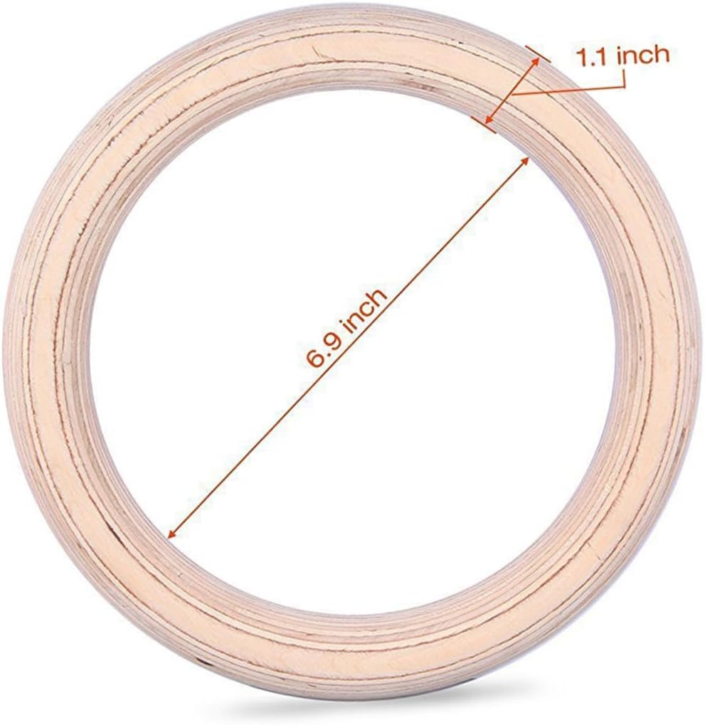 Garneck Gymnastic Rings Workout Rings Exercise Rings Fitness Ring Wooden