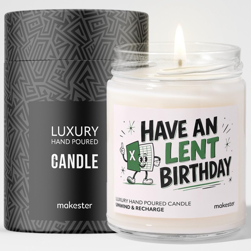 Birthday Gift for Chartered Accountant - Luxury Soy Wax Candle - Vanilla, Jasmine, Sugared Almond - Makester