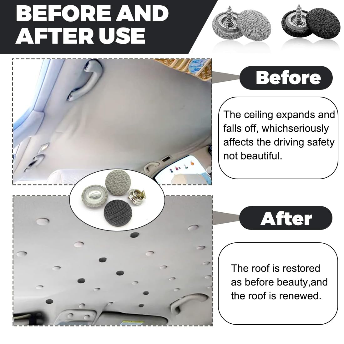 Kit 40 Fibbie Per Riparazione Tetto Auto - Con Cacciavite E Metro, Grigio - Foto 10