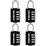 DELSWIN Small Combination Lock for Locker, 4-Digit Mini Combo Lock for Backpack and Luggage...