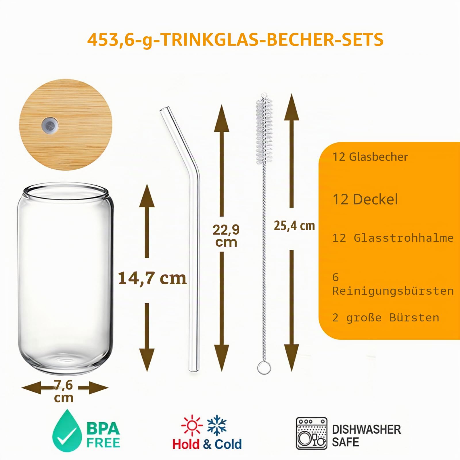 Home Essentials, Glass Tumblers 16OZ Beer Glasses 12 Pack Cocktail Glasses Ein klares Tumbler Glasset ideal für Cocktail Whiskey Tea Cola Juice Soda Ein perfektes Gift-Set (12-A)