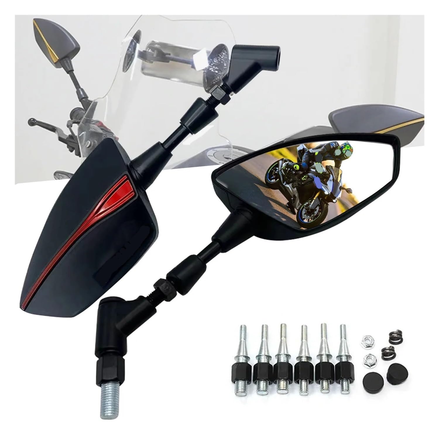pour Suzuki Bandit GSF 400 600 650 S 1200 1250 M8/M10 Rétroviseur Réglable Universel Rétroviseurs Latéraux Rétroviseurs Moto