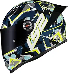 Capacete Masculino Moto Ls2 Ff358 S Camuflado Azul Spoiler