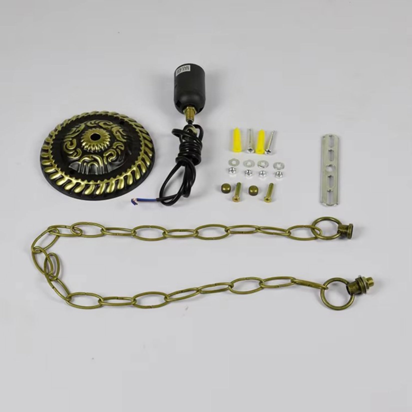 BOTOWI Lighting Fixture Chain,1 Lamp Holder, Light Fixture Canopy Kit,5" Diameter,28" Chain Includes Mounting Hardware for Ceiling Pendant Light Chandelier Swag Light Fixtures 8"-12" Shade