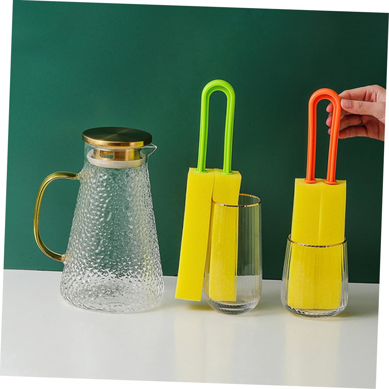 SOLUSTRE 3 Set di Spugna Spazzola Sicura E Robusta per Biberon Biberon Tazza Bifacciale Facile da Usare E Riporre 2 Pezzi*3