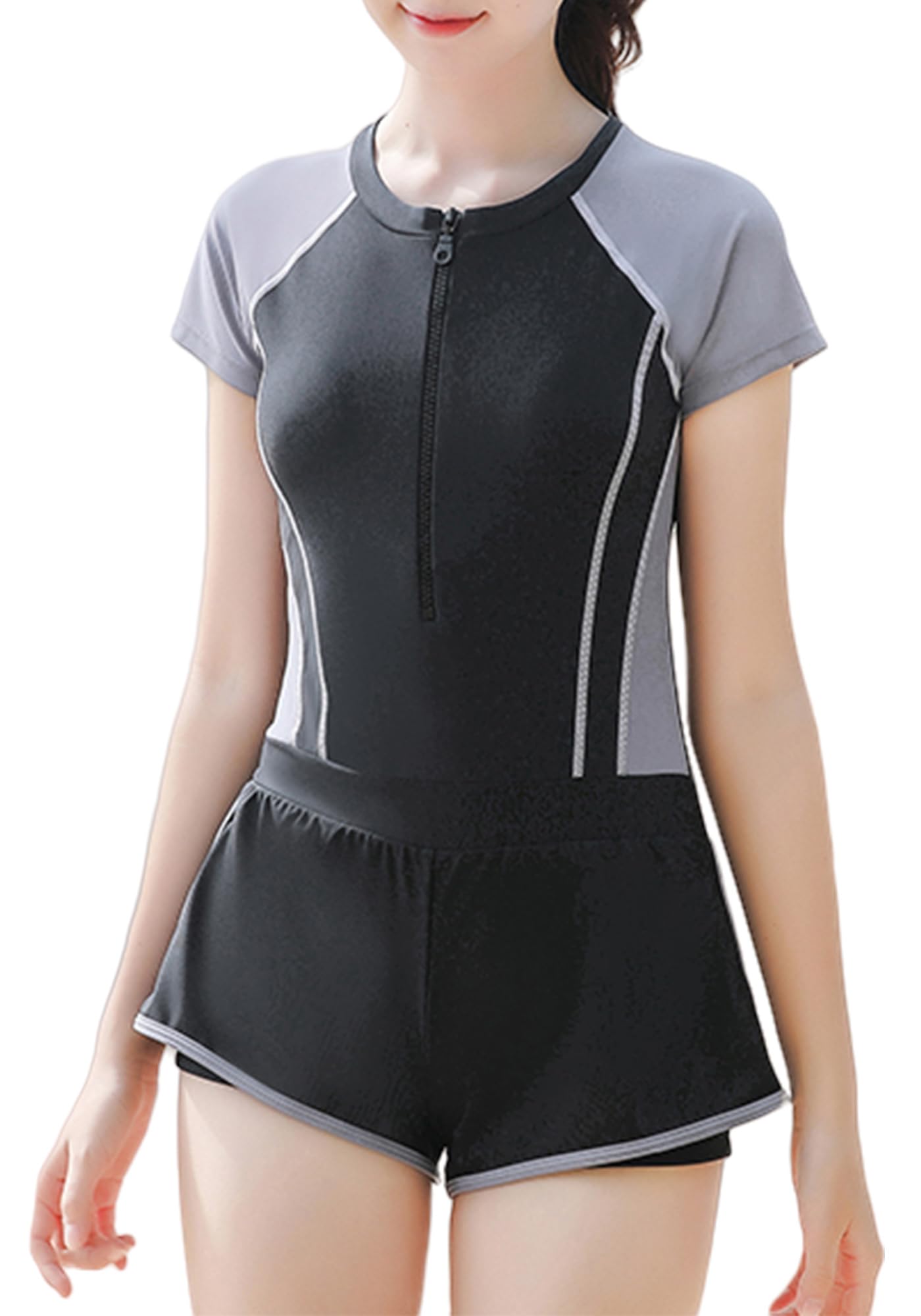 SEAUR Rashguard-Badeanzüge für Mädchen, LSF 50+, UV-Sonnenschutz, Badeanzug, Reißverschluss, Sport-Badebekleidung