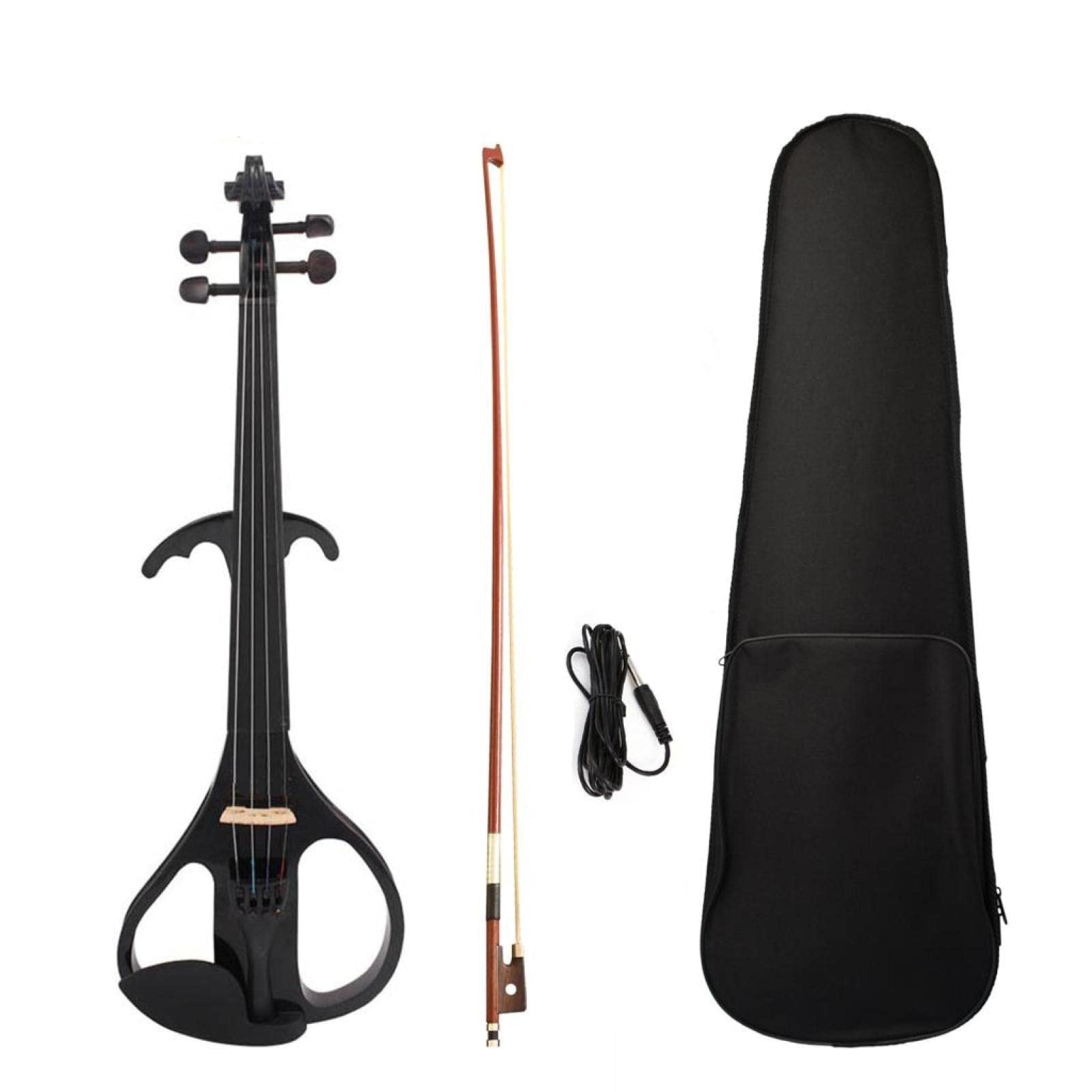 Violino elettronico E Violino elettrico 4/4 Tastiera in legno d'acero Tastiera in ebano Strumenti musicali con arco in legno di Brasile con custodia