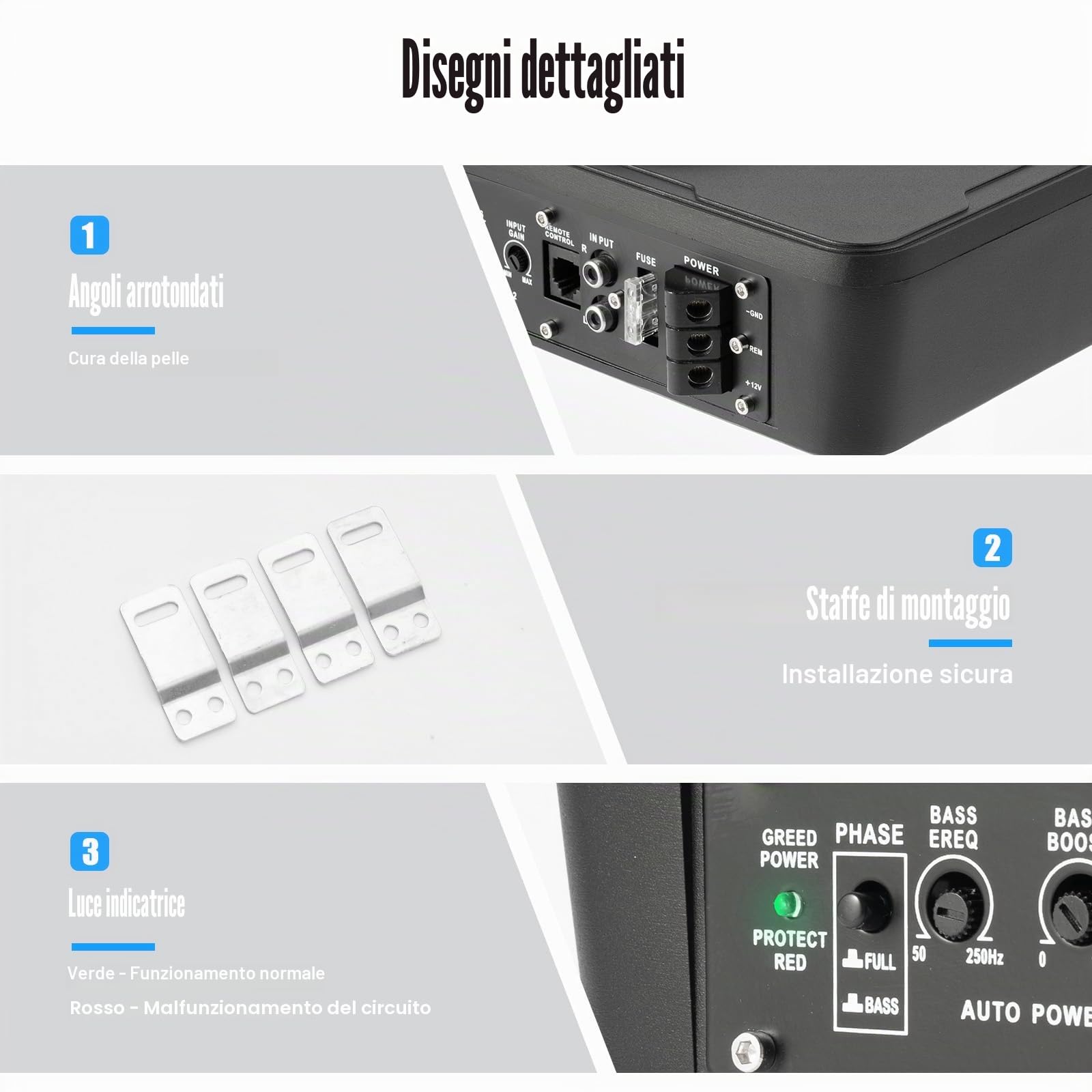 Subwoofer 8 pollici auto sottosedile compatto Subwoofer Amplificatore attivo con set di cavi 600 W elettronica per veicoli che necessitano di bassi