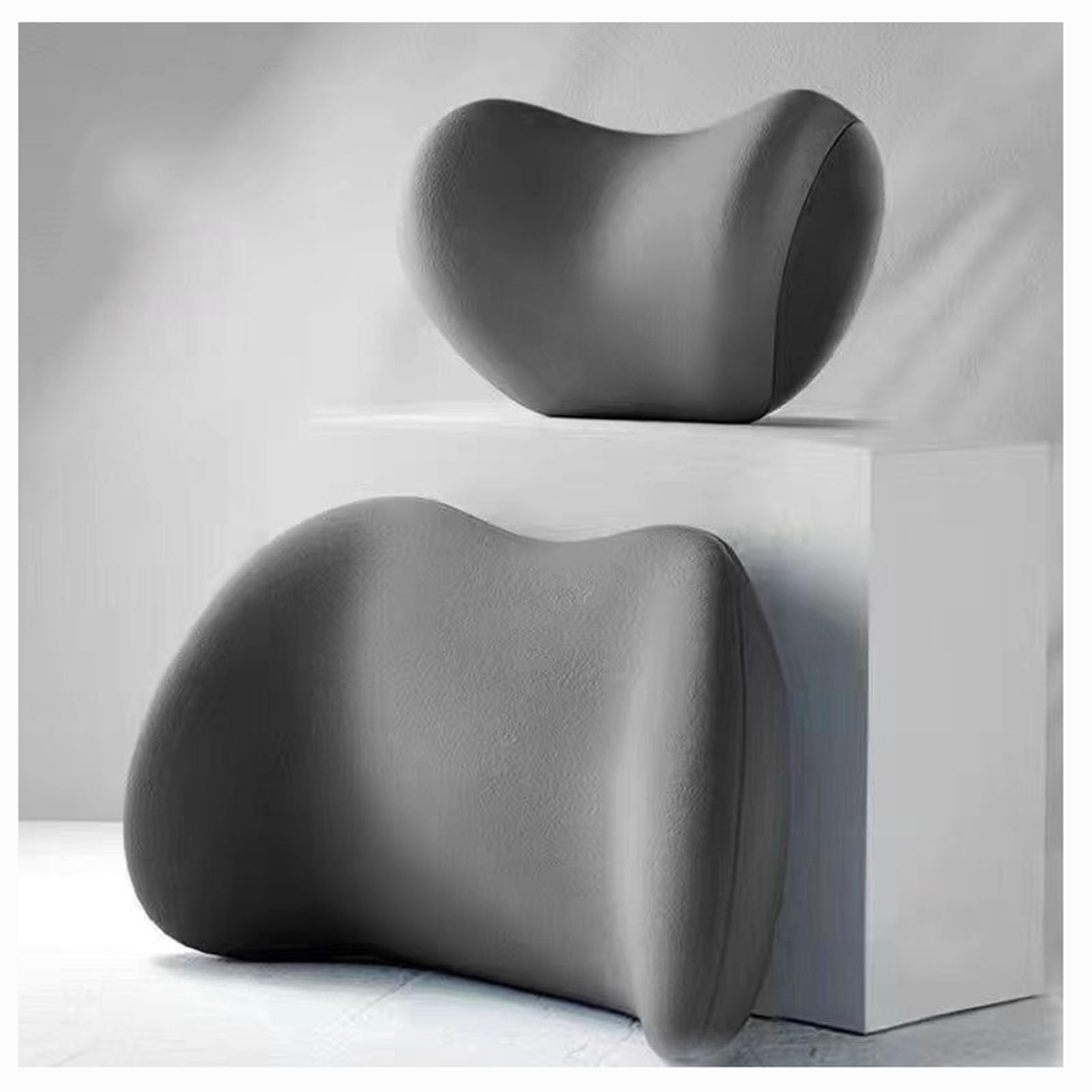 ADUYHCZ Car Neck Pillow, For Toyota Corolla Verso (Mk3) MPV 2004-2025 2026 Pillow Headrest Head Support Seat in Memory Foam Breathable Removable and Washable Cover,Grey