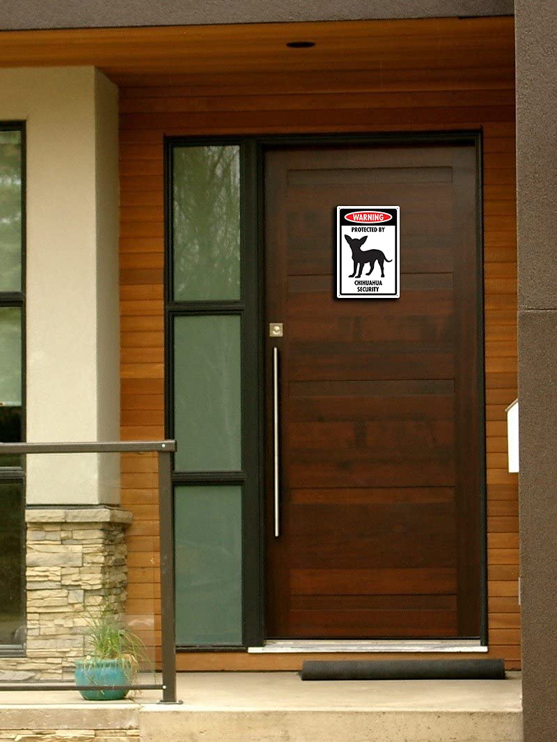 Funny Dog Wall Sign - 'Protected By Chihuahua' Aluminum Metal Tin Decor For Indoors Or Outdoors - View #13