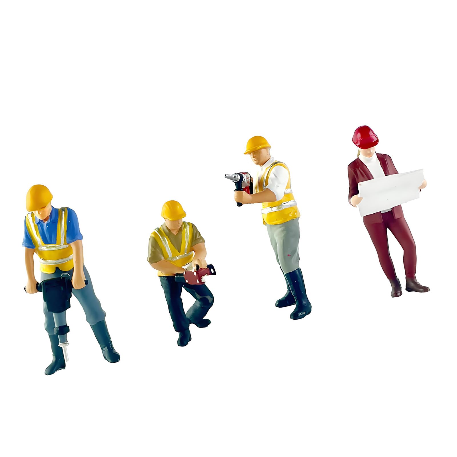 Msioytog Precisions 1: 64 Construction Building Worker Miniature Model Ideal for Architectural Scene and Hobbyists Ornaments Gift Collectible Construction Worker Model