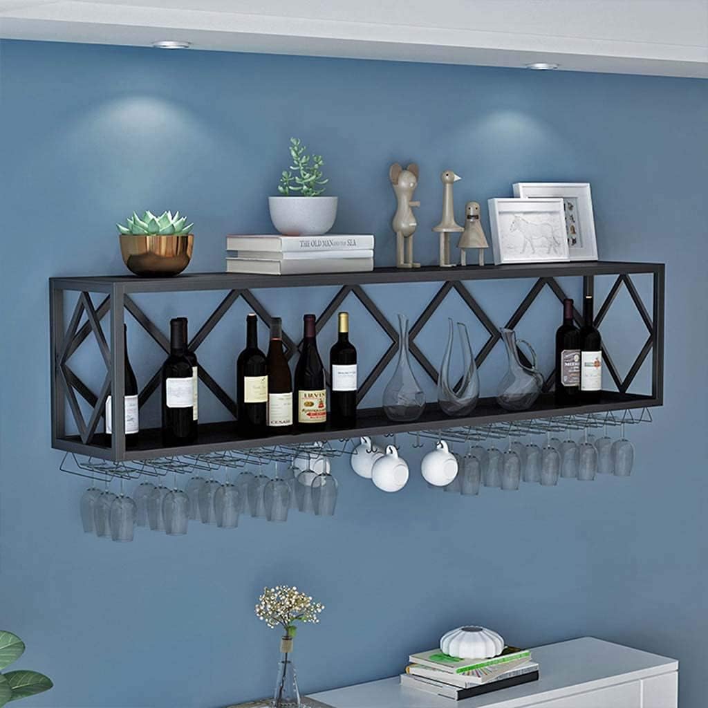 Wine Rack,Bar Unit Floating Shelves WallMounted Inverted